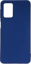 Shop4 - Samsung Galaxy A02s/ A03s Hoesje - Zachte Back Case Mat Donker Blauw
