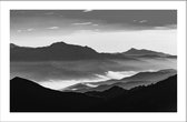 Walljar - Vivario Mountain - Zwart wit poster