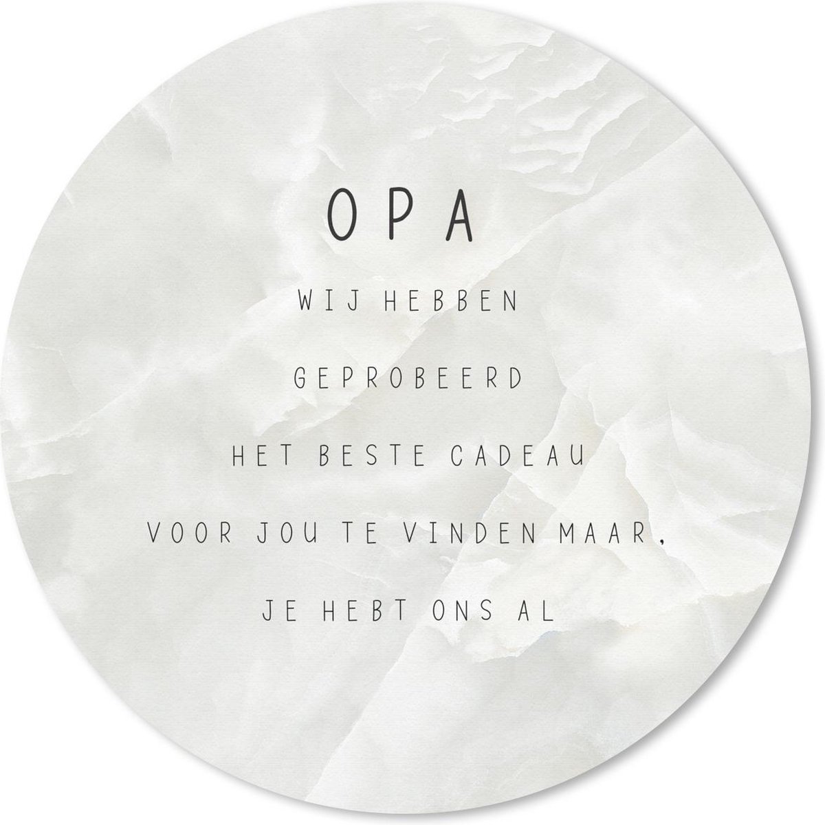 Muismat rond 40x40 cm - Mousepad Het beste cadeau - Quotes - Opa - Spreuken - Ronde muismatten