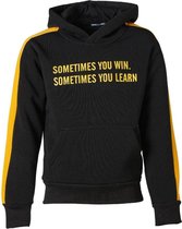 Jongens trui hoodie zwart/geel  'Sometimes You...' | Maat 152/ 12Y