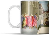 Mok - Four scenes from the early life of Saint Zenobius - Schilderij van Sandro Botticelli - 350 ml - Beker