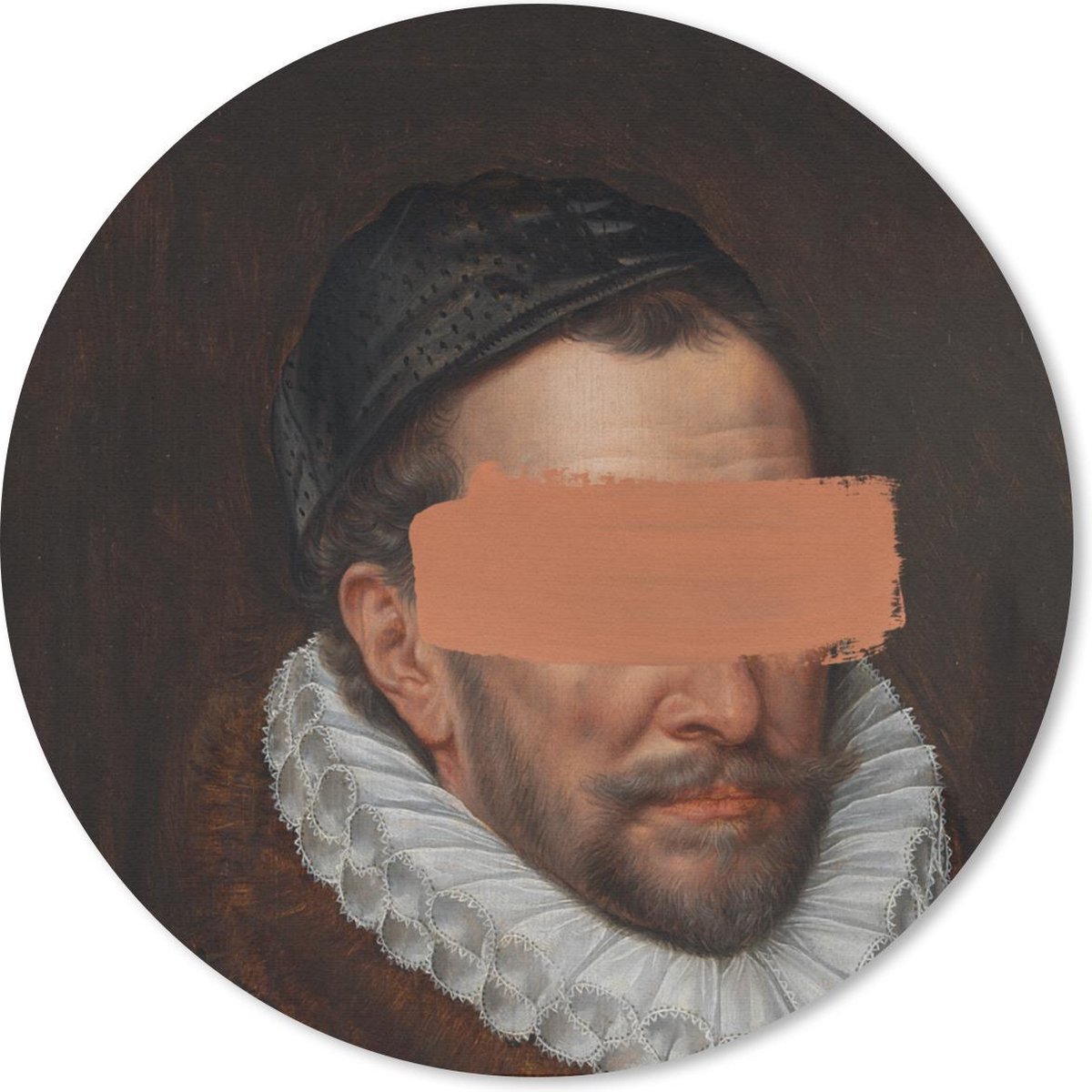 Muismat rond 50x50 cm - Mousepad Willem van Oranje - Kunst - Verf - Ronde muismatten