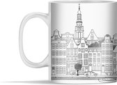 Mok - Skyline - Amsterdam - Zwart - Wit - 350 ml - Beker