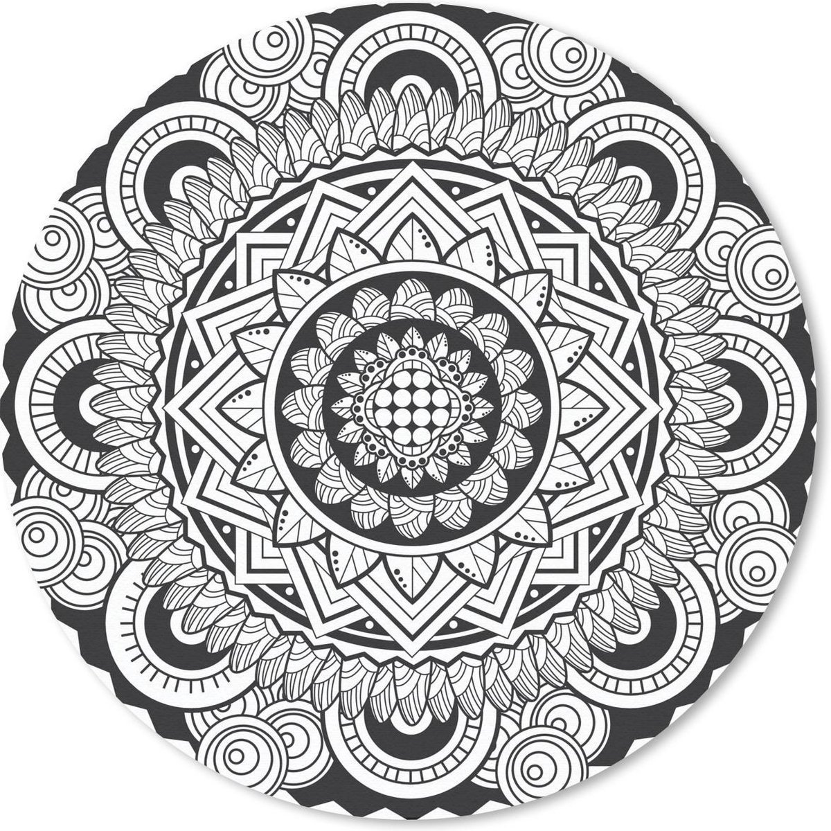 Muismat rond 40x40 cm - Mousepad Mandala sierlijk - Ronde muismatten