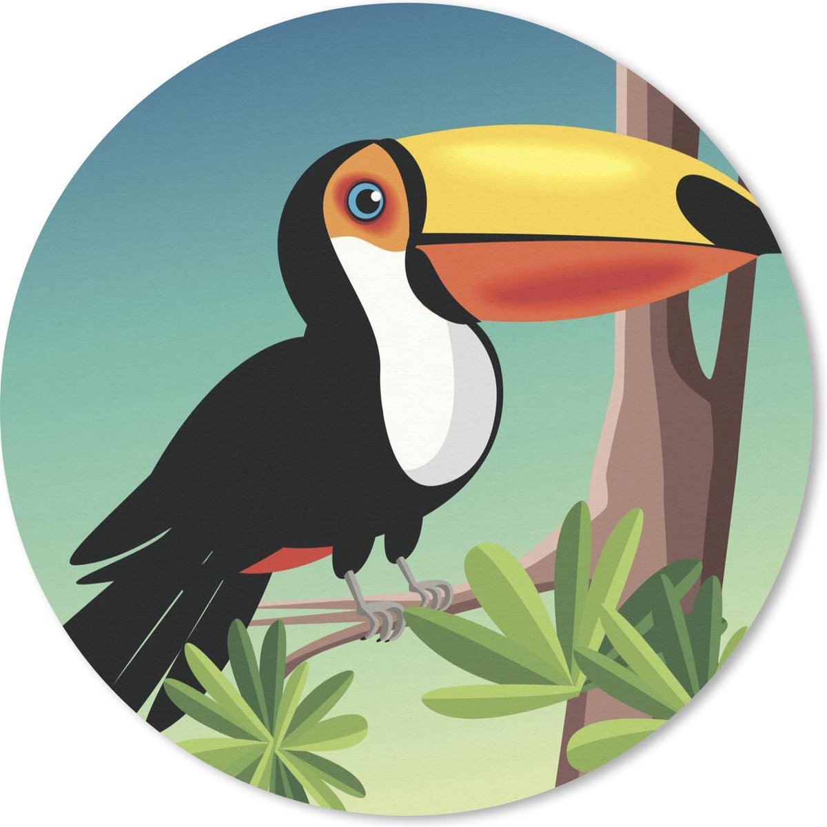 Muismat rond 40x40 cm - Mousepad Een vector illustratie van een toekan - Ronde muismatten