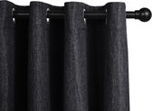 Lifa Living - Zwarte Luxe Gordijnen - Verduisterend - Polyester - Met 8 Ophangringen - 150 x 260 cm