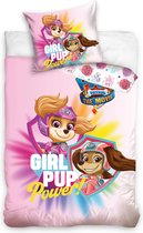 PAW Patrol Dekbedovertrek Girl Pup Power - Eenpersoons - 140  x 200 cm - Katoen