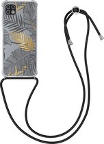 kwmobile telefoonhoesje voor Samsung Galaxy A22 5G - Hoesje met koord in goud / grijs / transparant - Back cover voor smartphone