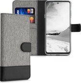 kwmobile telefoonhoesje voor Motorola Edge 20 Lite - Hoesje met pasjeshouder in grijs / zwart - Case met portemonnee