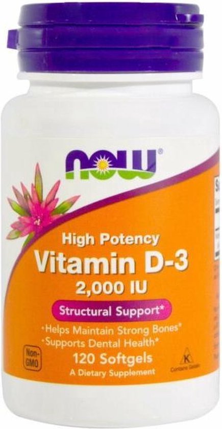 NOW Foods - Vitamine D3 2,000 IU - 120 Softgels