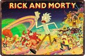 Retro Muur Decoratie uit Metaal Rick and Morty 1