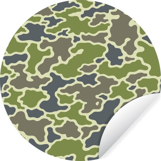 Autocollant papier peint motif camouflage vert 80x80 cm / cercle de papier  peint /... | bol.com