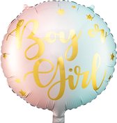 Folieballon Boy or Girl - Ballon - Geboorte - Babyshower - Gender reveal - Folie - roze - blauw - goud