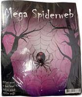Mega Spinnenweb met spin 150cm Wit