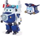 SUPER WINGS - TRANSFORMERENDE PAUL SUPERCHARGE + SUPER MINI PAUL FIGUUR - Transformeerbaar speelgoedvliegtuig Robotfiguur 12 cm - Speelgoed 3 jaar +