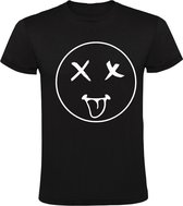 Smiley | Kinder T-shirt 140 | Zwart | Glimlach | Lachen | Vrolijk | Gelukkig | Graffiti | Clown | LOL | Plezier | Emoticon | Emoji