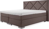 Luxe Boxspring 200x210 Compleet Bruin Suite ruiten