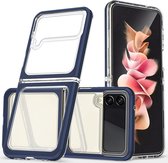 Mobigear Hoesje geschikt voor Samsung Galaxy Z Flip 3 Telefoonhoesje Hardcase | Mobigear Crystal Backcover | Galaxy Z Flip 3 Case | Back Cover - Transparant /Blauw | Transparant,blauw
