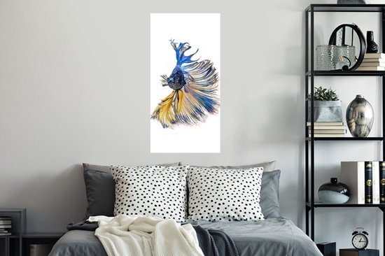 Stickers muraux - Film autocollant - Poisson - Staart - Blauw - 40x80 cm - Film adhésif - Stickers muraux Chambre d'enfant - Papier peint autocollant