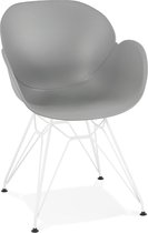 Alterego Moderne stoel 'FIDJI' grijs met wit metalen voeten
