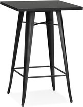 Alterego Zwarte, hoge industriële tafel 'TATY' - 70x70 cm