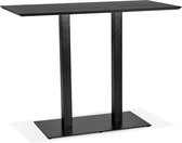 Alterego Zwarte hoge design tafel 'ZUMBA BAR' met zwarte metalen poot - 150x70 cm