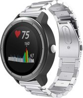 Shop4 - Bandje voor Garmin Vivomove 3 - Roestvrijstaal Zilver
