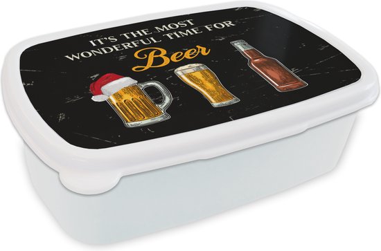 Boîte à pain Wit - Boîte à lunch - Boîte à pain - Noël - Bières - Citations - 18x12x6 cm - Adultes