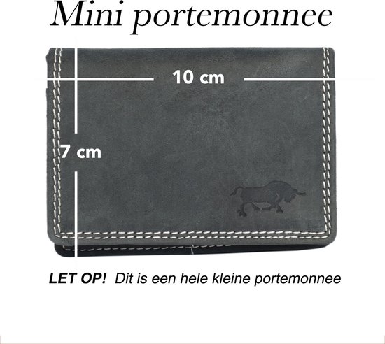 Dames Portemonnee Mini Zwart Leer - Klein Model - Met Rits En Harmonica Model