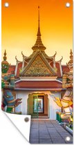 Tuinposter Boeddhistische tempel - 40x80 cm - Wanddecoratie Buiten - Tuinposter - Tuindoek - Schuttingposter - Tuinschilderij