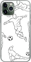 Geschikt voor iPhone 11 Pro hoesje - Een illustratie van spelers in verschillende posities - Jongetje - Meisje - Kinderen - Siliconen Telefoonhoesje
