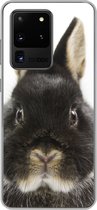 Geschikt voor Samsung Galaxy S20 Ultra hoesje - Konijn - Huisdieren - Vacht - Siliconen Telefoonhoesje