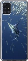 Geschikt voor Samsung Galaxy A52 5G hoesje - Vissen - Zwaardvis - Water - Siliconen Telefoonhoesje
