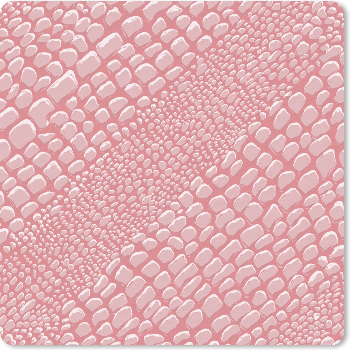Muismat 30x30 cm - Mousepad Krokodillenleer - Dierenprint - Roze - Muismatten
