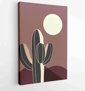Woestijn illustratie minimale kunst aan de muur ontwerp vector. 1 - Moderne schilderijen – Verticaal – 1875715510 - 80*60 Vertical