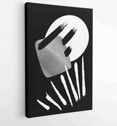 Zwart-wit abstracte muurkunst vector 1 - Moderne schilderijen – Verticaal – 1899811990 - 50*40 Vertical
