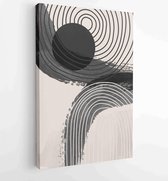 Zwart-wit abstracte muurkunst achtergrond vector 3 - Moderne schilderijen – Verticaal – 1909205638 - 115*75 Vertical