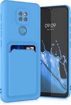 kwmobile telefoonhoesje geschikt voor Motorola Moto G9 Play (2020) - Hoesje met pasjeshouder - TPU case in lichtblauw