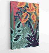 Abstracte kunst natuur achtergrond vector. Modern shape line art behang 2 - Moderne schilderijen – Verticaal – 1934329673 - 80*60 Vertical
