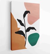 Botanische abstracte kunst achtergronden vector. Zomers vierkant spandoek 4 - Moderne schilderijen – Verticaal – 1929690731 - 40-30 Vertical