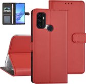 Rood hoesje voor Oppo A53s - Book Case - Pasjeshouder - Magneetsluiting