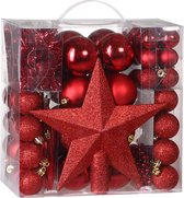 DUB Kerstballen - Kerstboomversiering - Kerstboom decoratie -Rood 77 St.