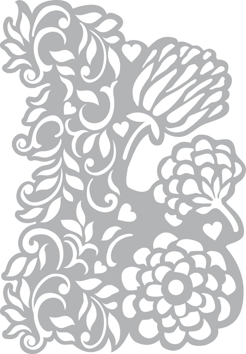 Vaessen Creative Stencil - Mask Stencil - A4 - flower