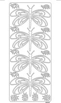 Vaessen Creative Sticker - 10x23cm - 10st - zilver vlinders