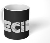 Mok - Recife tekening met de vlag verwerkt in de letters - zwart wit - 350 ML - Beker
