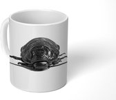 Mok - Sissende kakkerlak - zwart wit - 350 ML - Beker