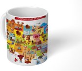 Mok - een cartoonkaart van de VS - 350 ML - Beker