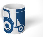 Mok - Koffiemok - Tractor - Aanhanger - Blauw - Mokken - 350 ML - Beker - Koffiemokken - Theemok