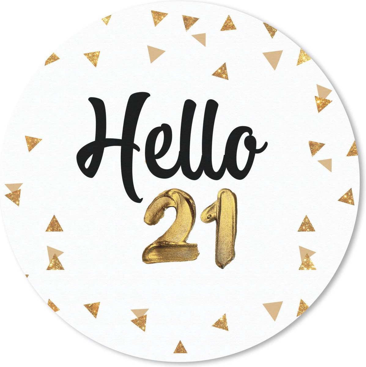 Muismat rond 30x30 cm - Mousepad Decoratie - Confetti - 21 jaar - Ronde muismatten