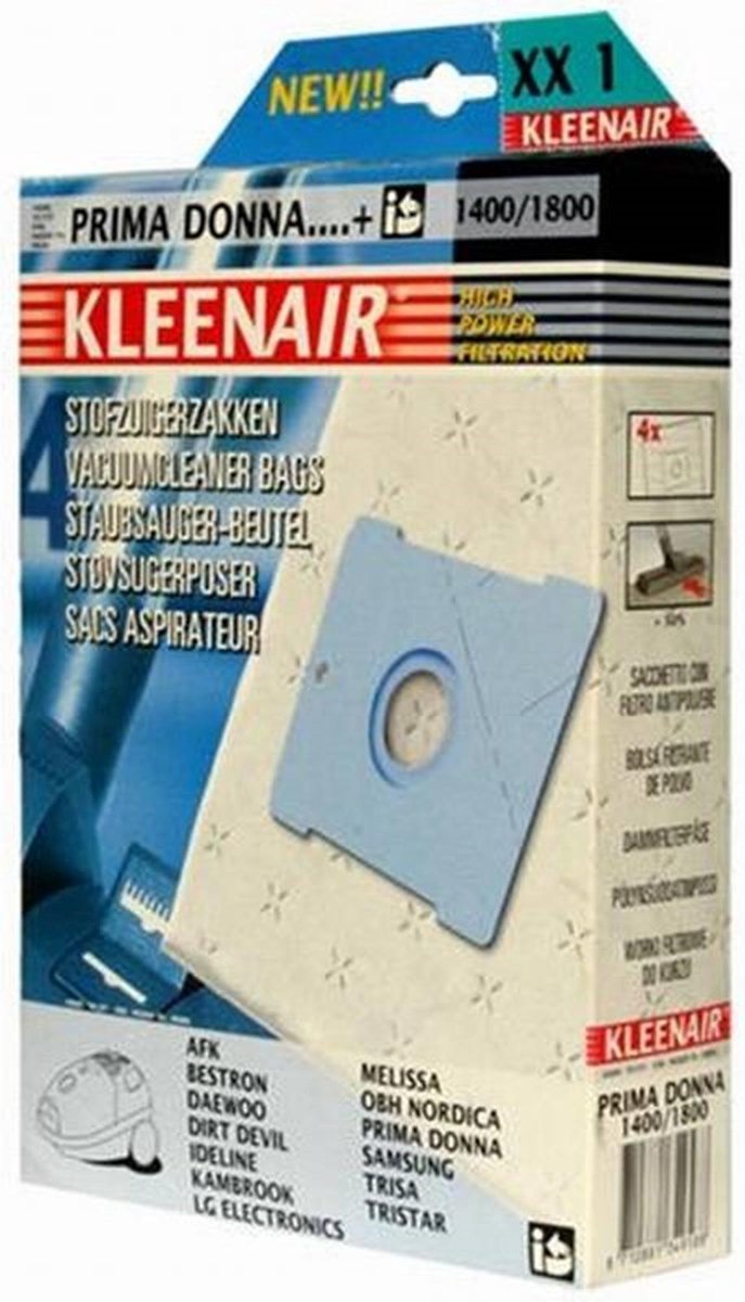 Kleenair Stofzuigerzakken - HPF - XX1 - 20 stuks + 5 Filters